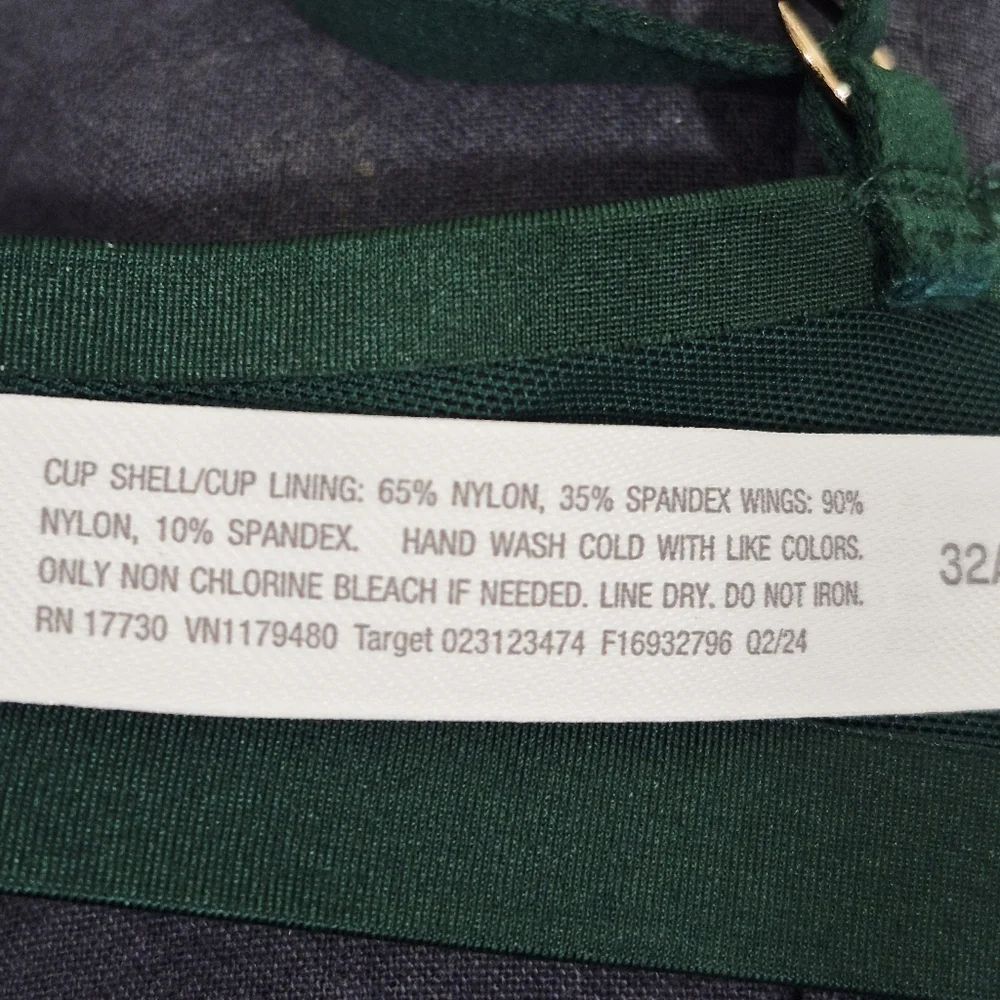 32A Auden Smooth Unlined Comfort Wire Demi Coverage UW Bra‎ Green NWT